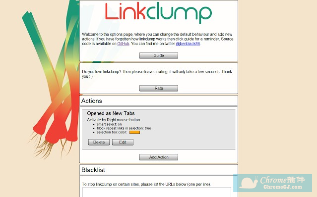 Linkclump插件的自定义界面