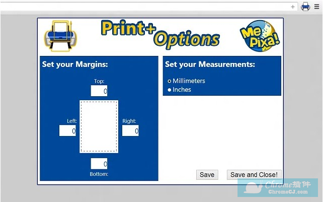 Print Plus插件的设置界面