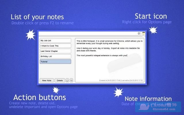 Mini Notepad Chrome记事本插件