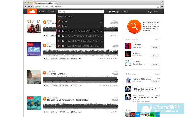 Soundcloud Chrome插件 谷歌浏览器插件