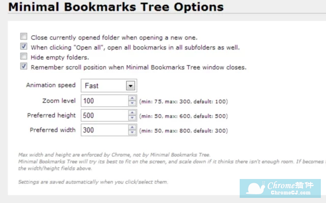 Minimal Bookmarks Tree个性化设置