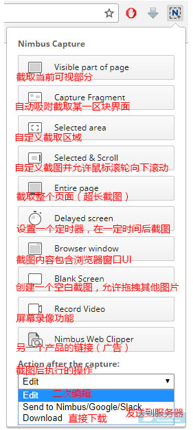 Nimbus Screenshot chrome插件使用方法