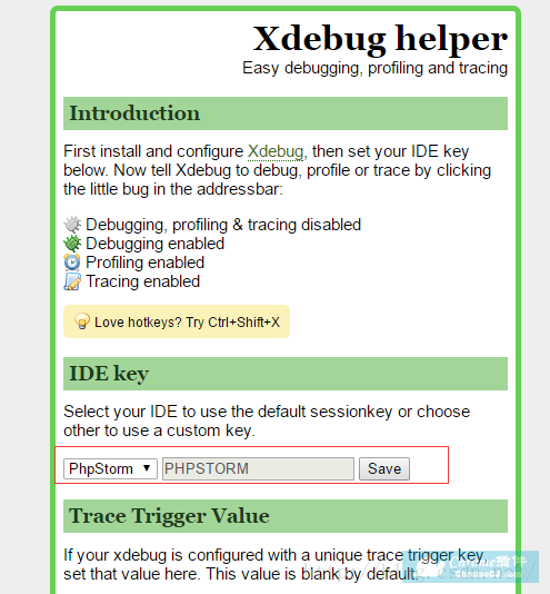 Xdebug helper Chrome插件使用方法