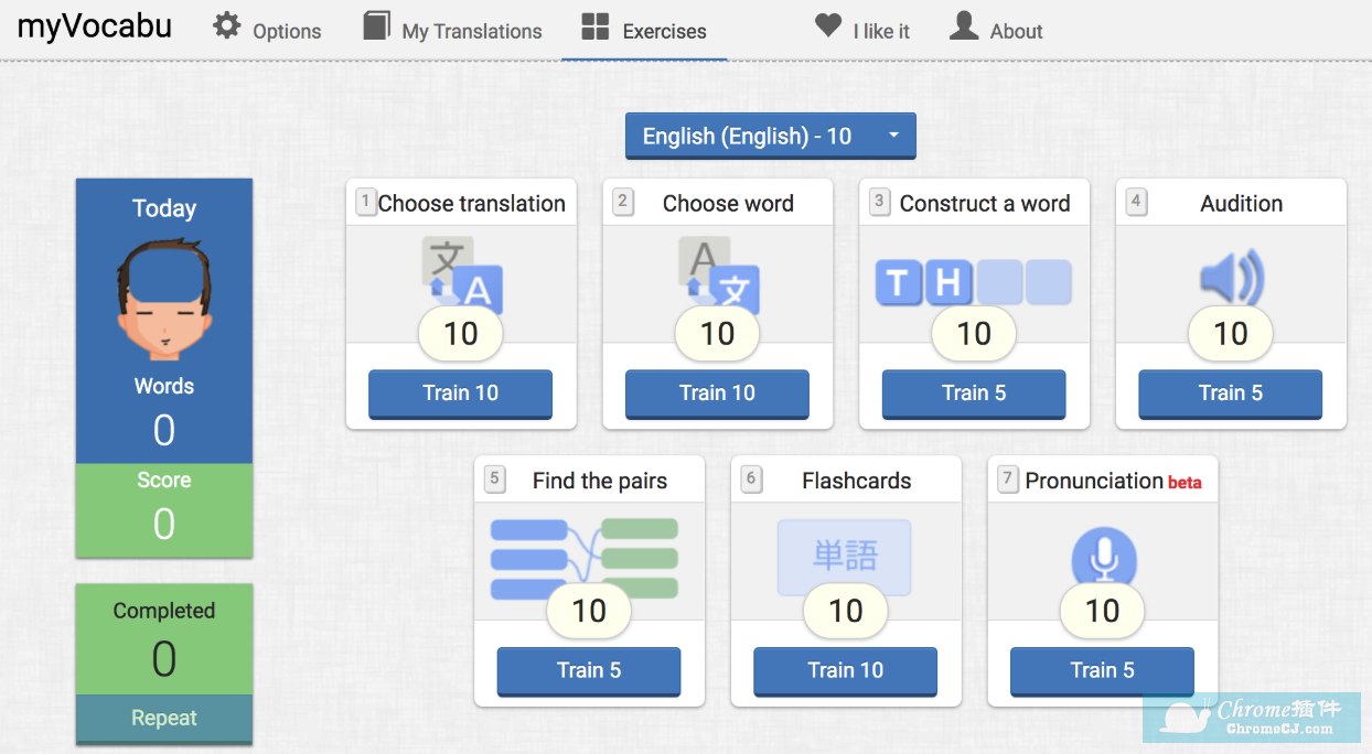 MyVocab Chrome插件使用方法