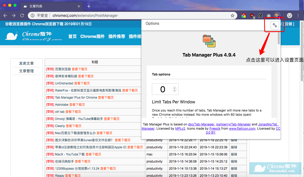 Tab Manager Plus for Chrome插件使用方法