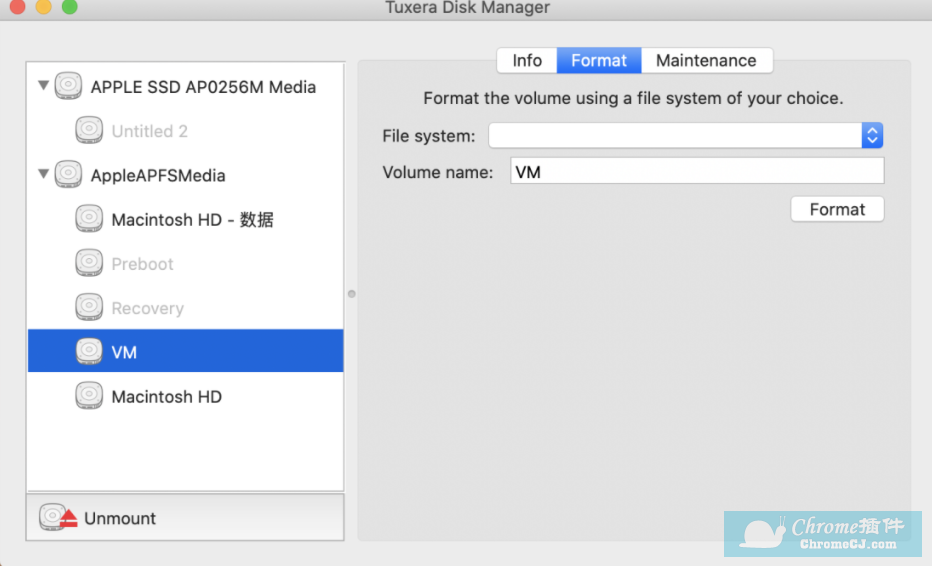 Tuxera NTFS对磁盘进行不同格式转换